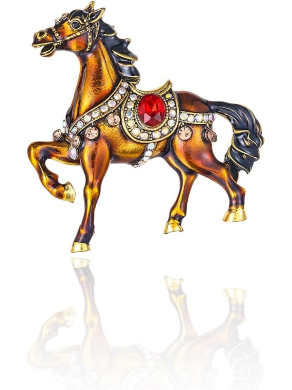 Cute Animal Rhinestone & Enamel Brooch Pin for Women - Elegant Jewelry Gift